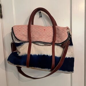 Stylish Blue and White Weekender Bag